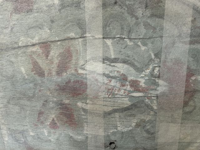 관월당 부재에 남은 단청 