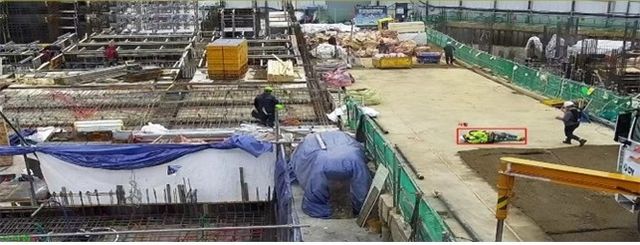 AI 영상검지기 예시 화면(작업자 쓰러짐)