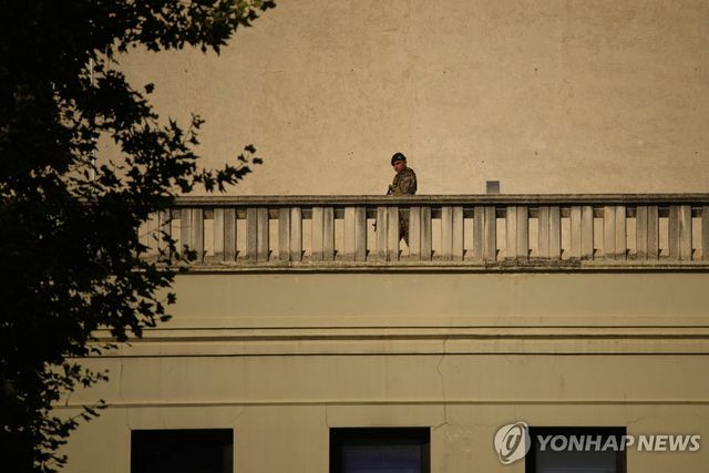 회담 장소 삼엄한 경비