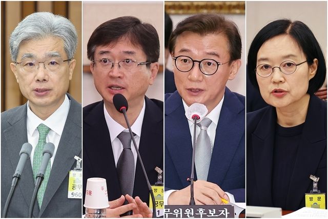 왼쪽부터 김상환·오영준·전재수·한성숙