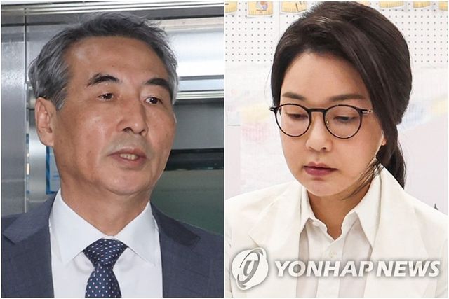 민중기 특별검사(왼쪽)와 김건희 여사