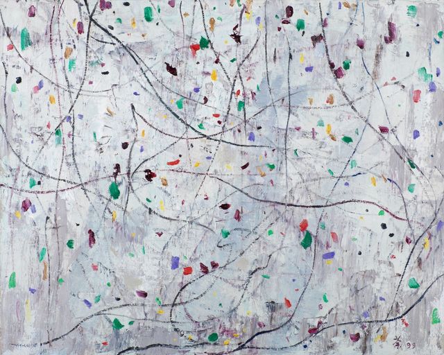 우관중 유화 '만남'