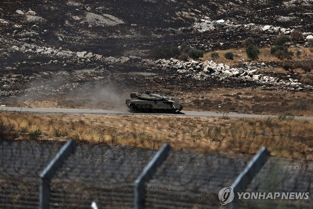이스라엘이 점령 중인 시리아 골란고원의 이스라엘군 메르카바 탱크