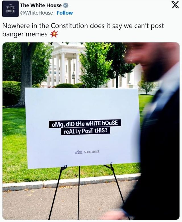 [백악관 엑스 계정 캡처. 재판매 및 DB 금지]