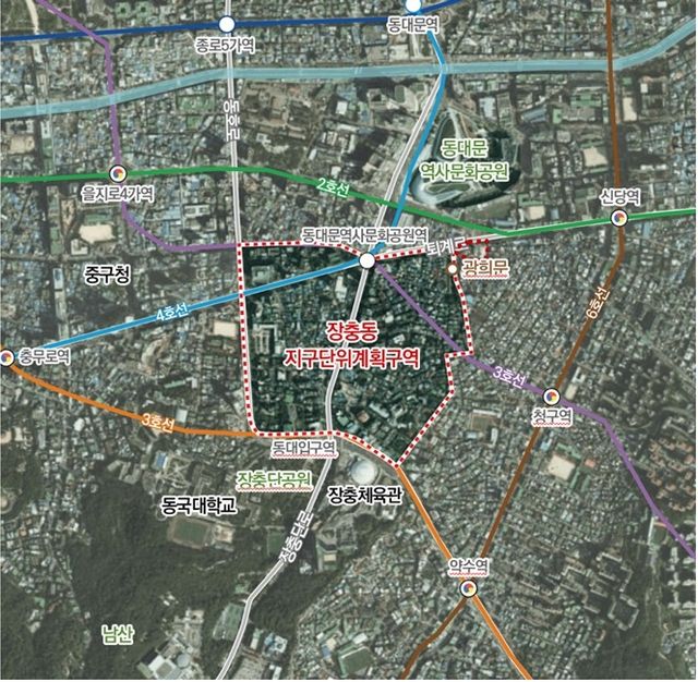 장충동 일대 위치도