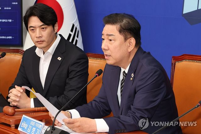 발언하는 김병기 당대표 직무대행