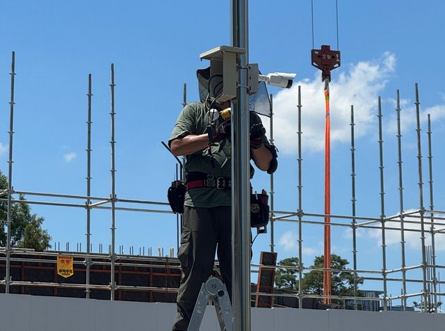 폭염 속에서 근무하는 야외 근로자