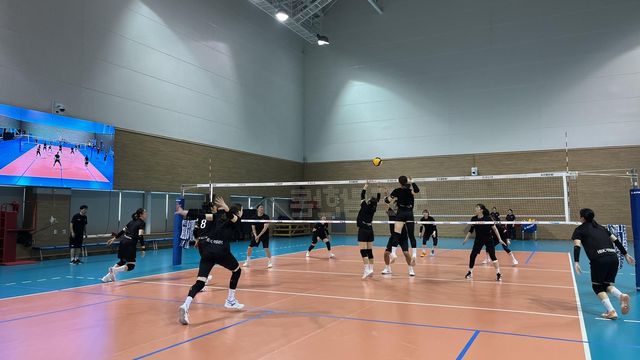 훈련하는 IBK기업은행 선수들