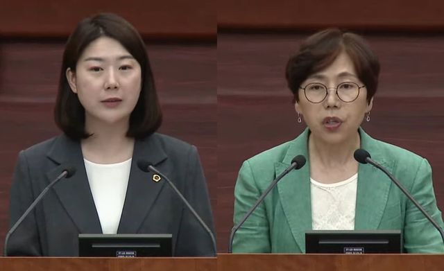 왼쪽부터 서난이, 국주영은 전북도의원