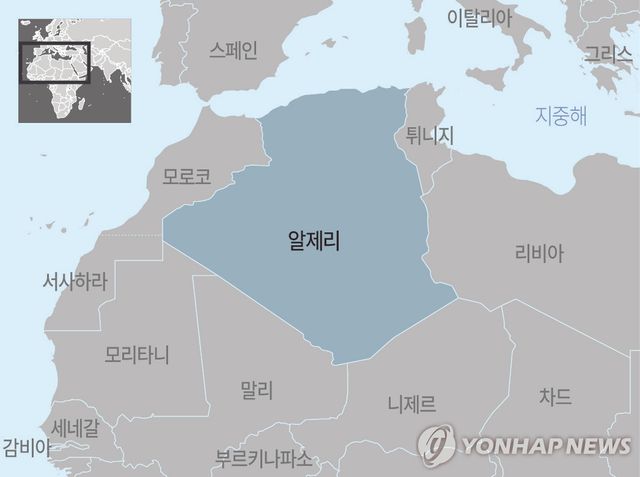 아프리카 알제리 지도