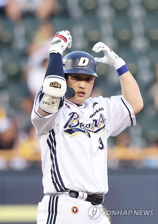 김인태 '동점까지 1점 남았다'