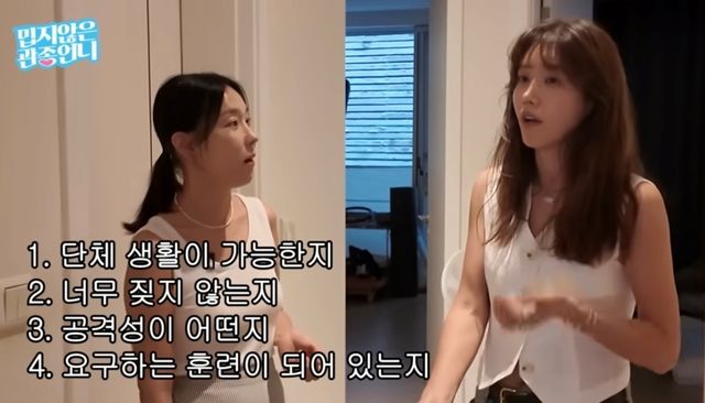 반려견이 유치원 테스트에 탈락했다고 밝힌 배우 채정안