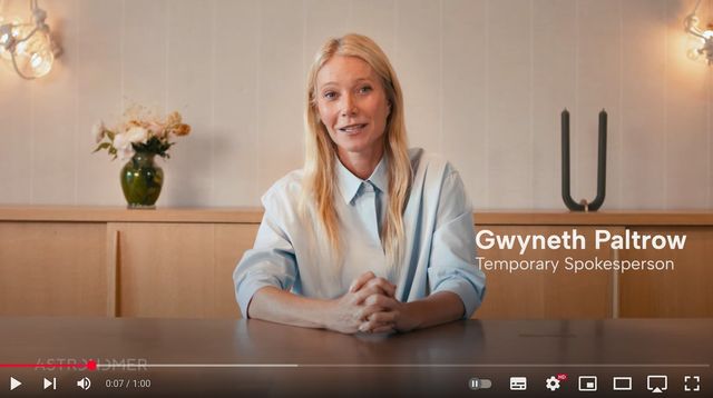 아스트로노머의 '임시 대변인'으로 출연한 귀네스 팰트로