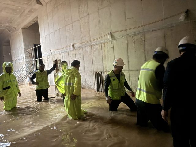 침수 광주 도시철도 2호선 공사장