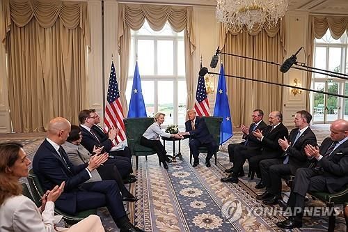 미-EU 정상회담 모습
