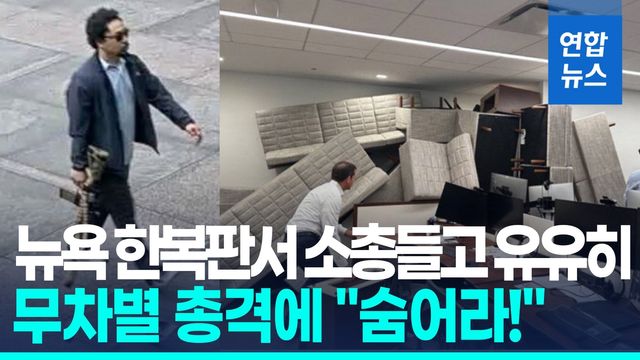 [영상] M4 소총들고 뉴욕 고층 건물로 유유히…"숨어라!" 소파로 방어막 - 2
