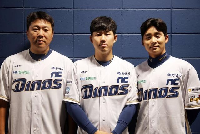 KIA 타이거즈에서 NC 다이노스로 이적한 이우성, 최원준, 홍종표(왼쪽부터)