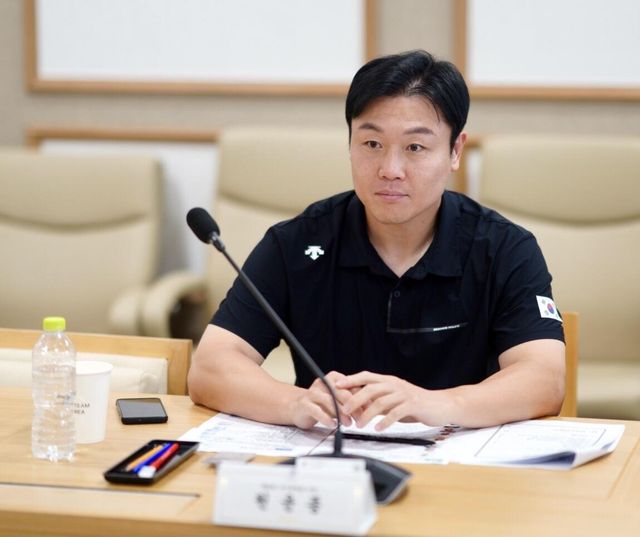 대한체육회 선수위원회 회의에 참석한 원윤종 IOC 선수위원 후보 