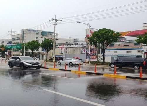 노면빗물분사시스템 가동 모습