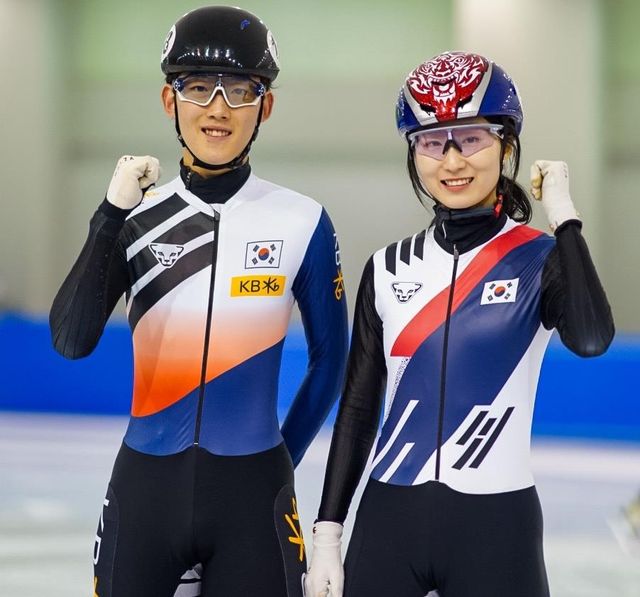 쇼트트랙 대표팀 임종언(왼쪽)과 최민정
