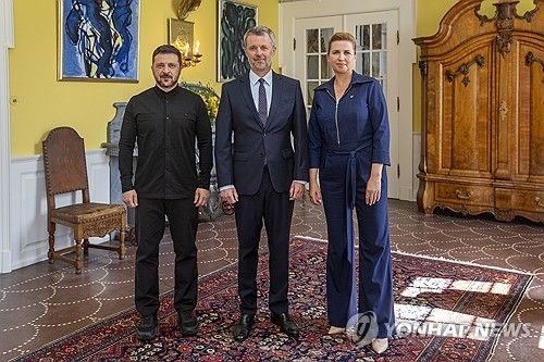 젤렌스키 대통령과 덴마크 국왕, 총리