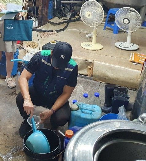 오·폐수 무단방류 점검 모습