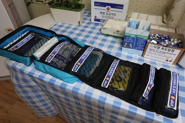 샤힌프로젝트 건설현장 카페형 휴게시설에 비치된 폭염키트