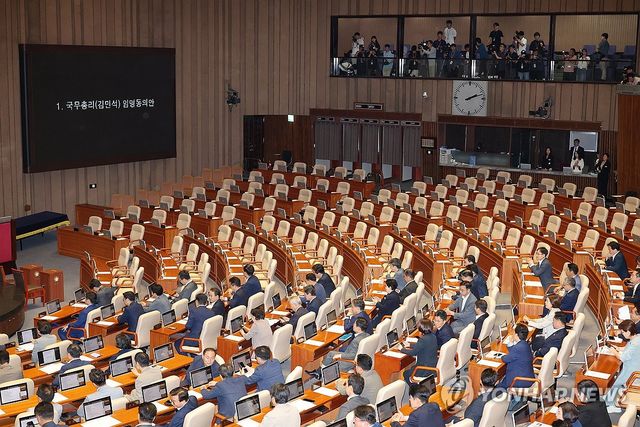 김민석 국무총리 후보자 임명동의안 표결 불참한 국민의힘