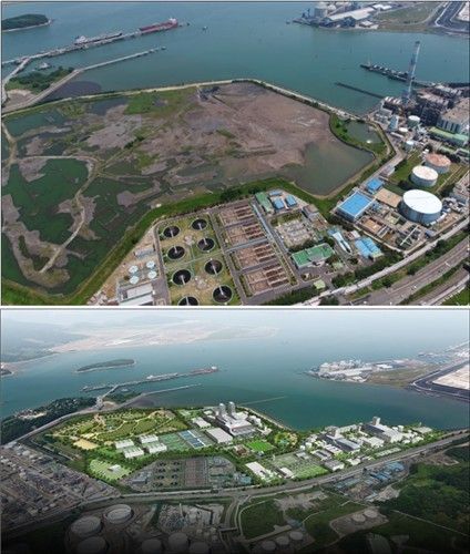 호남화력 매립장(회처리장·위)과 해당 부지에 추진되는 LNG 발전소 조감도(아래). [환경부 제공. 재판매 및 DB 금지]