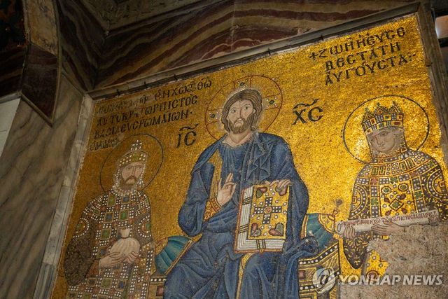 이스탄불 아야소피아 내부의 예수 모자이크 [사진/성연재 기자] 