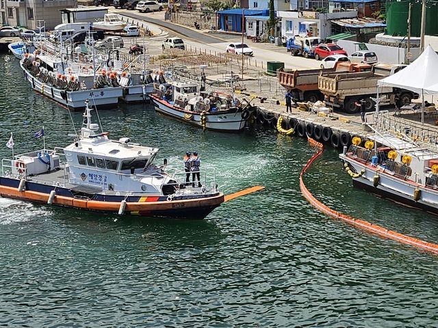 동해해경, 울릉도에서 해양오염 방제 훈련