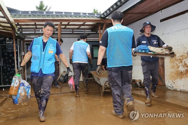 현대제철, 당진 수해복구에 구슬땀