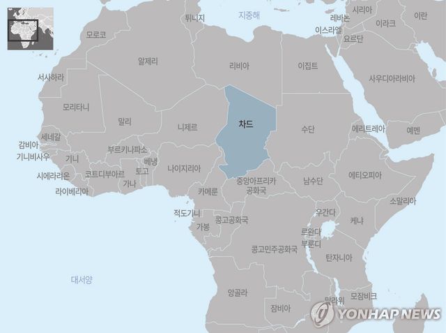 아프리카 차드 지도