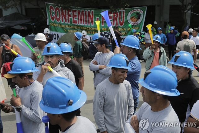 페루 소규모 광부들 시위