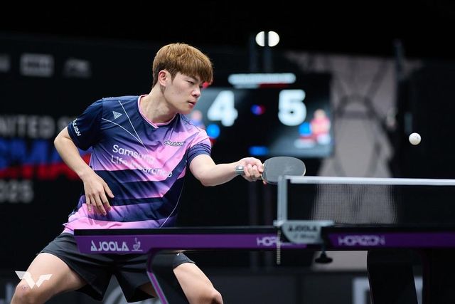 WTT 미국 스매시에 나선 조승민의 경기 장면