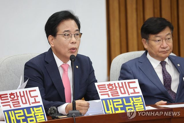 원내대책회의서 발언하는 송언석 비상대책위원장