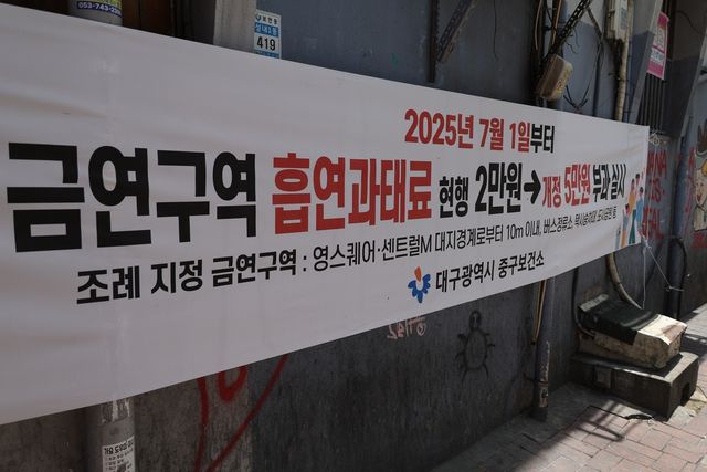 금연 구역 과태료 5만원으로 상향