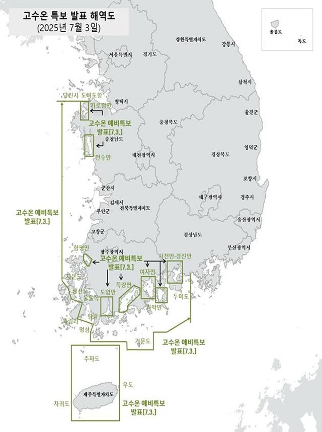 고수온 특보 해역