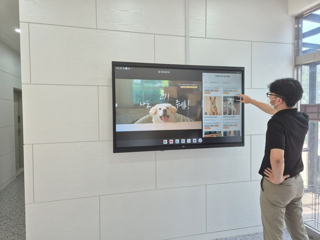 보호동물 정보를 볼 수 있는 터치 디스플레이