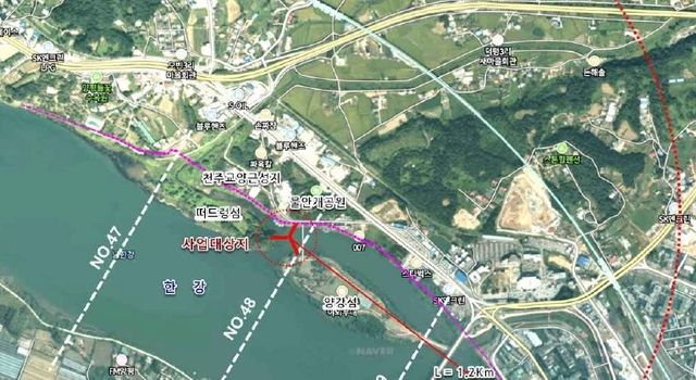 양평 'Y자형 출렁다리' 위치도