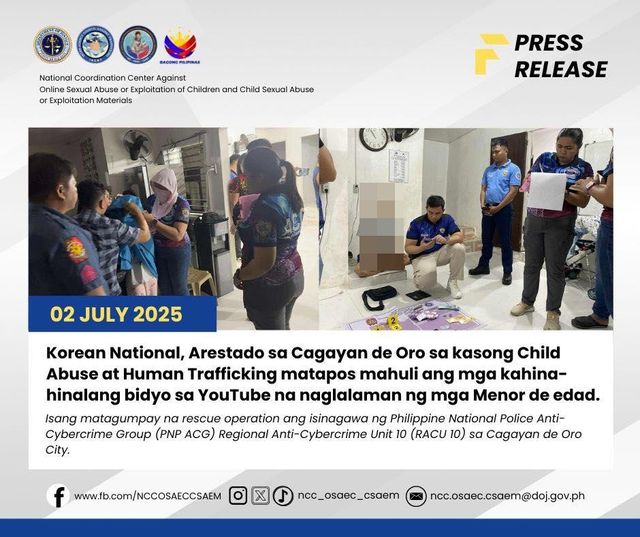 필리핀 당국 아동 성착취 혐의로 韓유튜버 체포