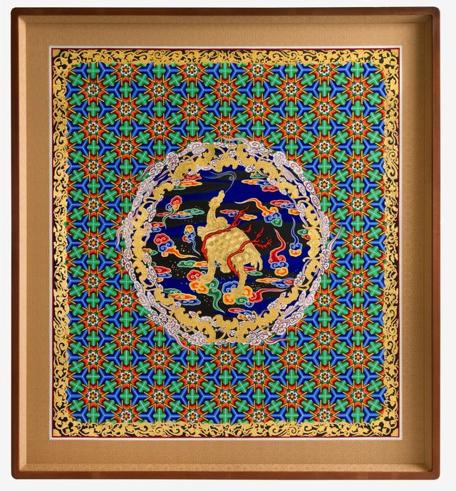 홍점석 선생이 작업한 '금단청 현무도'