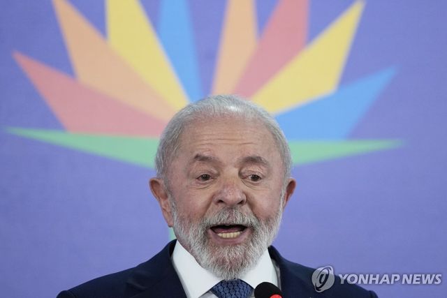 7일(현지시간) 기자회견 하는 브라질 룰라 대통령