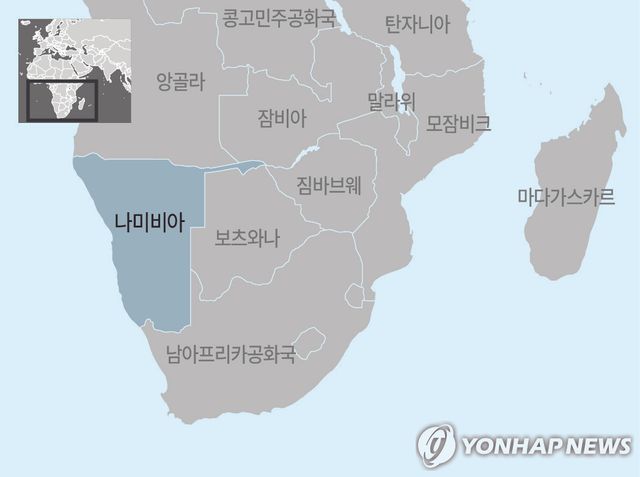 아프리카 나미비아 지도