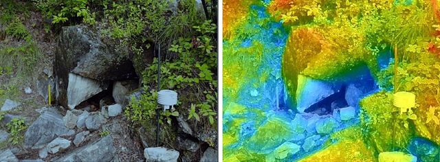 강원 정선군 장열리 풍혈지 열화상 촬영