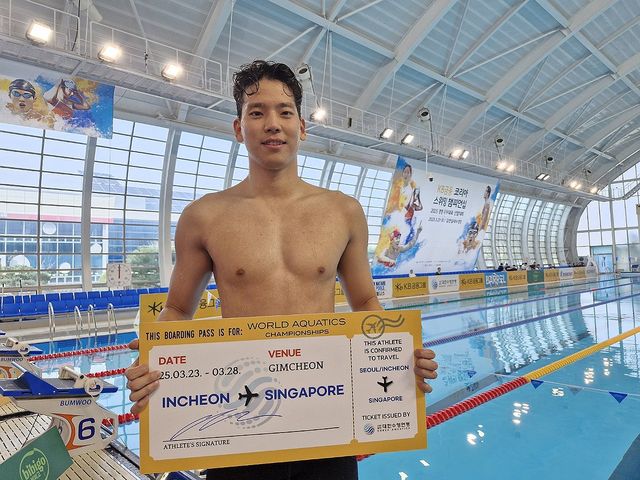 남자 배영 200ｍ에서 올해 세계수영선수권대회 출전 자격을 얻은 이주호.