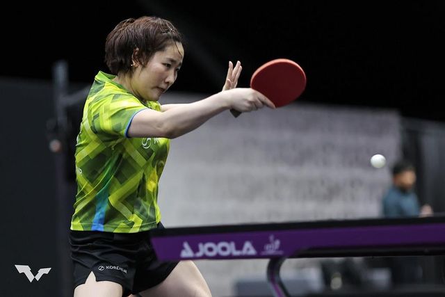 WTT 미국 스매시에 출전한 이은혜의 경기 장면