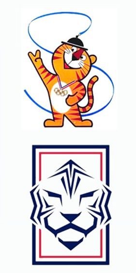 서울올림픽 마스코트 호돌이와 대한축구협회 엠블럼