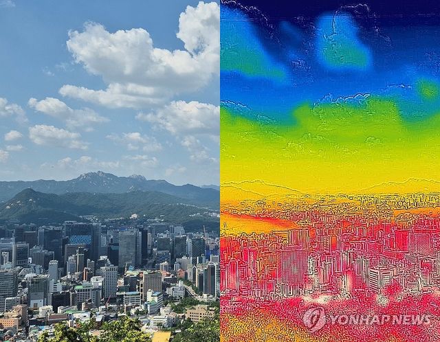 남산에서 바라본 도심의 열기