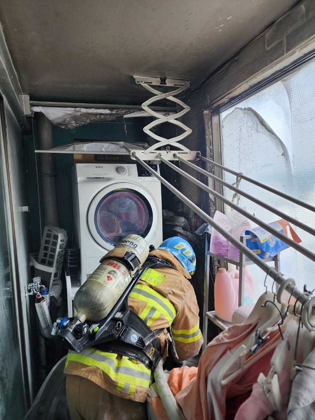 춘천 아파트 화재 현장